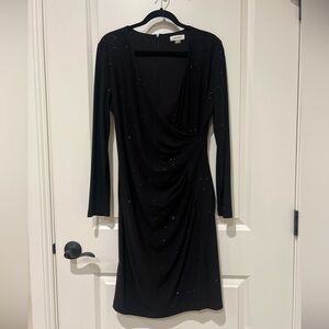 Calvin Klein Sparkling Black Long Sleeve Dress